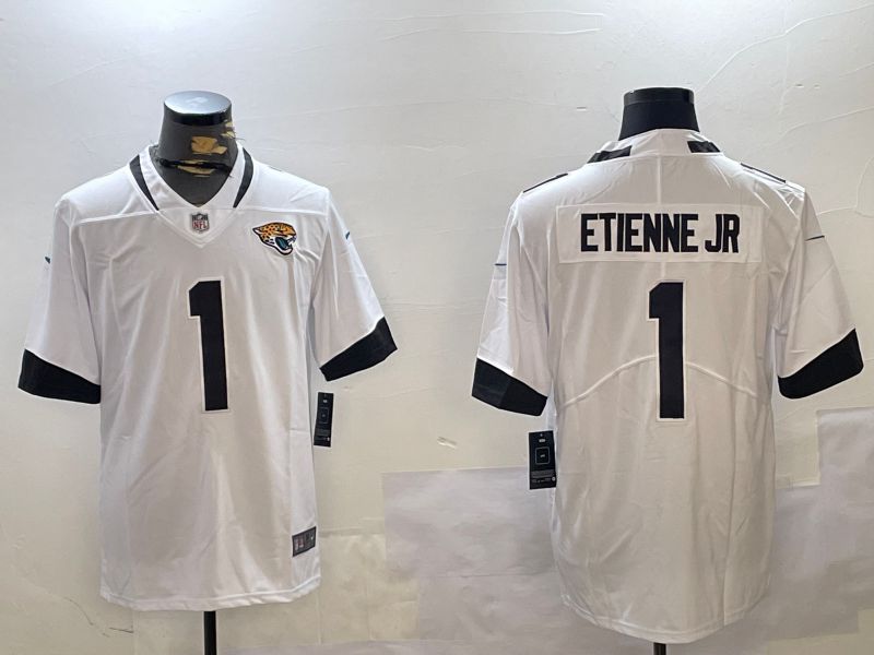 Men Jacksonville Jaguars #1 Etienne jr White Second generation 2024 Nike Limited NFL Jersey style 1